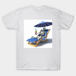 Skeleton Relaxing in a Deckchair T-Shirt